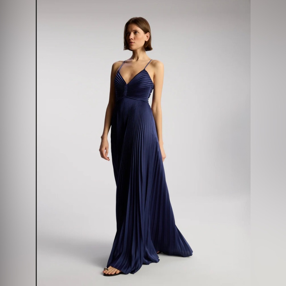 A.L.C. Aries Satin Pleated Dress